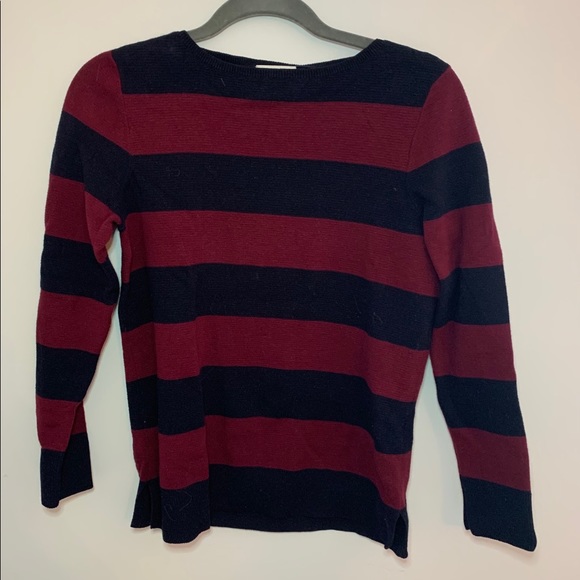 S Navy and Burgundy Long Sleep Top - Picture 1 of 3